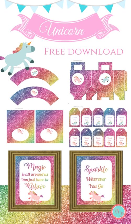 Free-Unicorn-Party-Printable-Instant-Download-Baby-Shower
