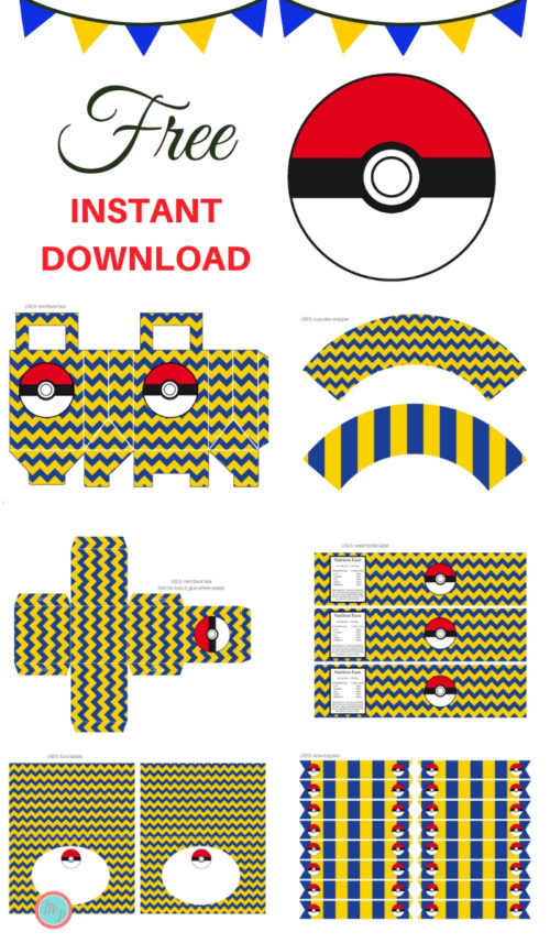 Free Pokemon Party Printable Instant Download Magical Printable