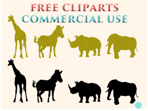 FREE Commercial Use Safari Animal Silhouette Cliparts