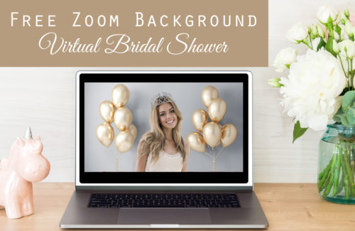 free virtual bridal shower gold background for zoom