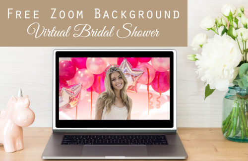 free virtual bridal shower hot pink background for zoom