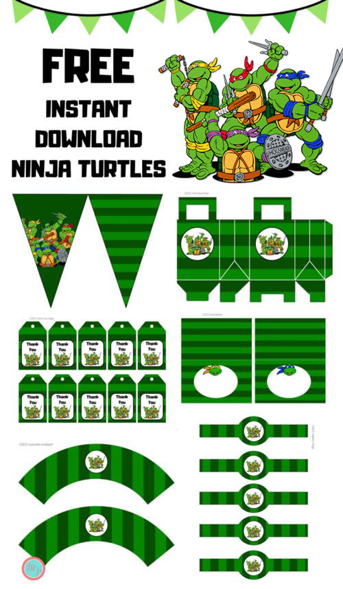 Free Teenage Mutant Ninja Turtles Party Printables