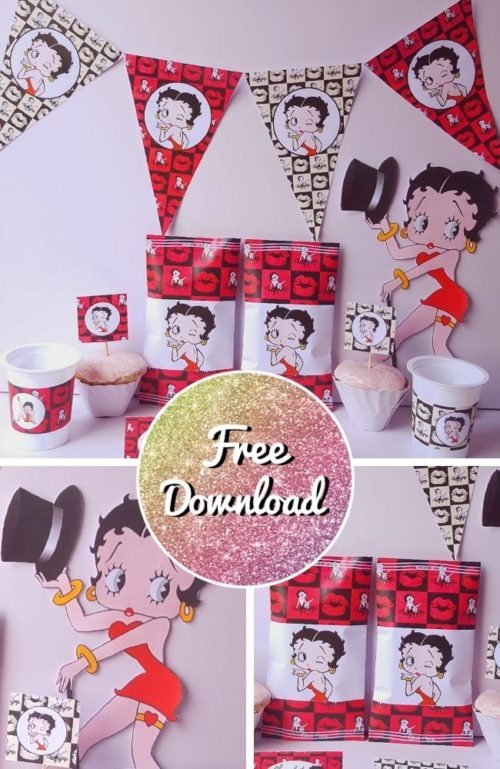 free betty boop party printable instant download tablescape