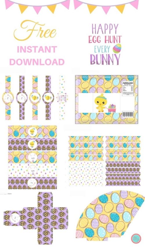 Free Colorful Easter Party Printables Download