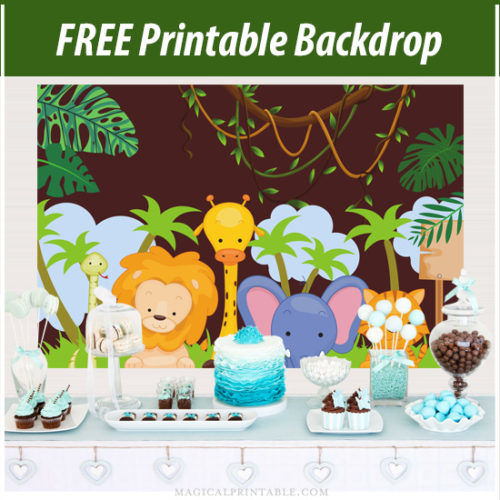 FREE Large Jungle Safari Printable Backdrop - Magical Printable