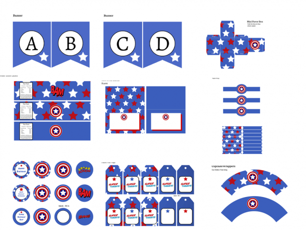 Captain America Birthday Pack - Magical Printable