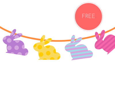 free printable easter bunny garlands and cupcake toppers