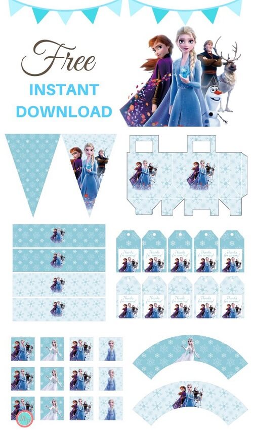 free frozen 2 party printable package