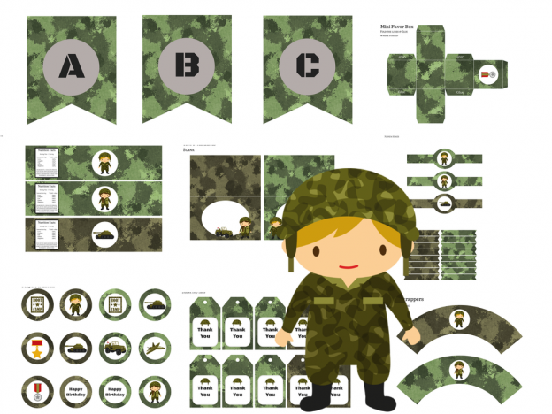 Camo Army Military Party Pack