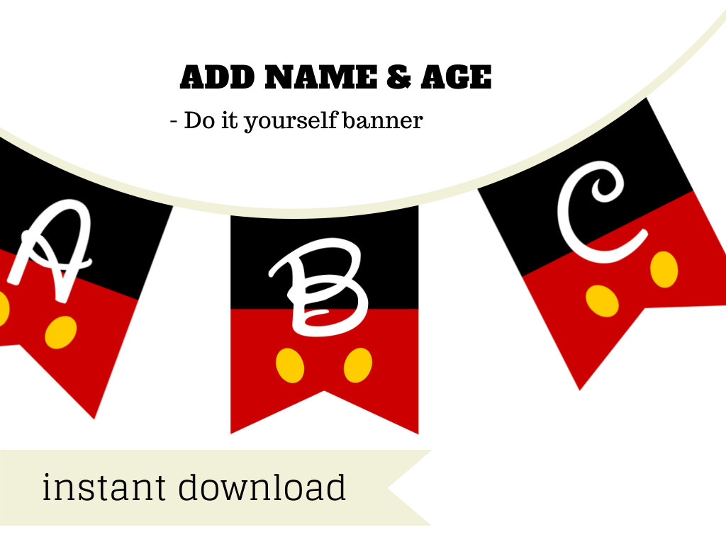 Free Printable Mickey Mouse Birthday Banner Template