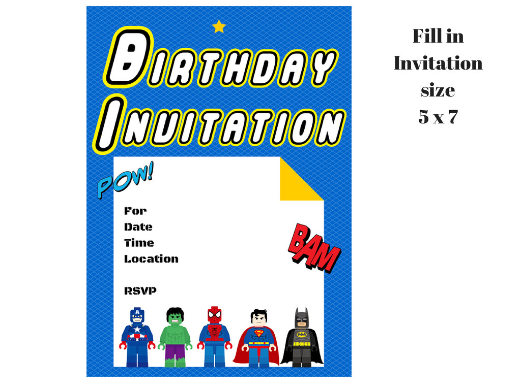 LEGO Superhero Invitation - Magical Printable