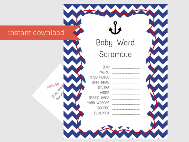 Nautical Boy Baby Shower Games - Magical Printable