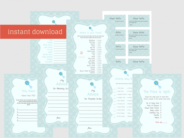 Baby Boy Baby Shower Games - Magical Printable
