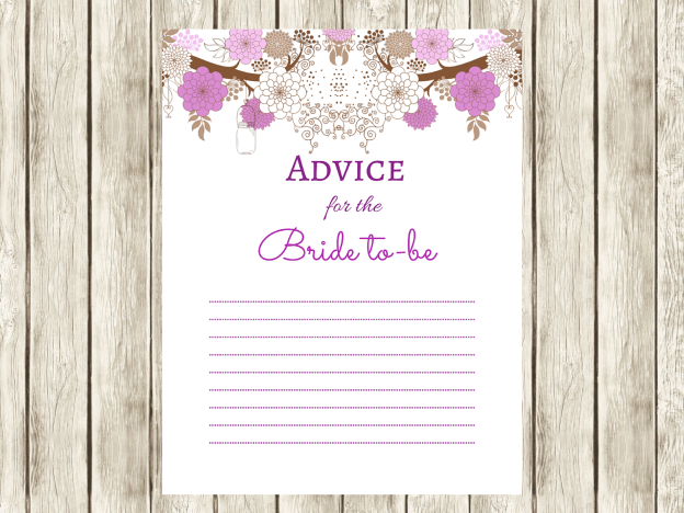 Purple Advice for Bride to be