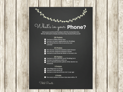 OZTEMETY What's On Your Phone Bridal Shower Game Cards - Minimalist Design, 25 Cards For Engagement & Bachelorette Parties