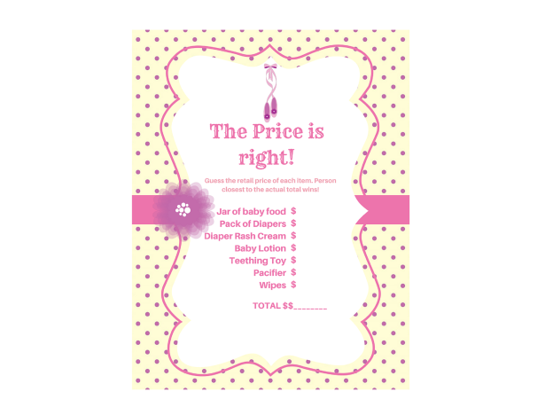 Tutu Ballerina Ballet Baby Shower Games - Magical Printable