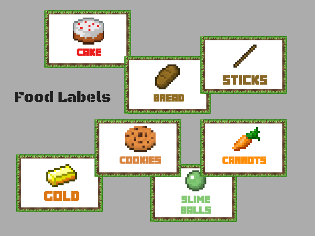 Minecraft Food Labels Magical Printable 7-best-images-of-free-printable-minecraft-food-labels-fish-minecraft