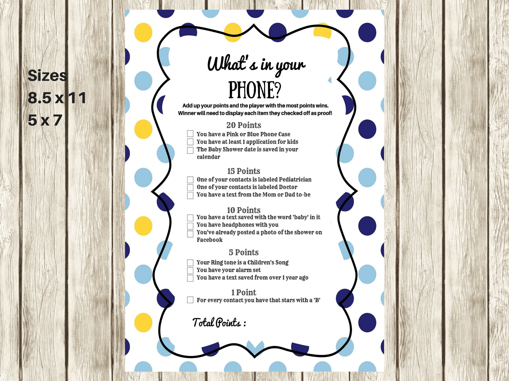What's in your Cellphone Game Magical Printable