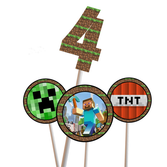 Minecraft Centerpiece, Minecraft Toppers - Magical Printable