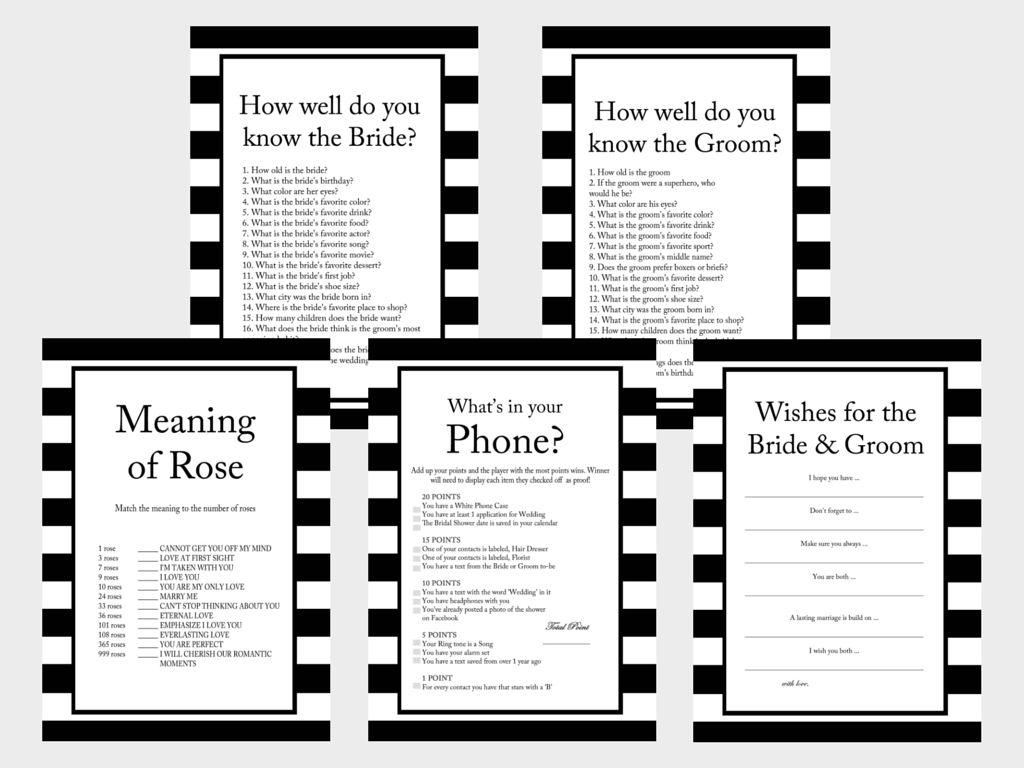 Chanel Inspired Bridal Shower Game Set - Magical Printable