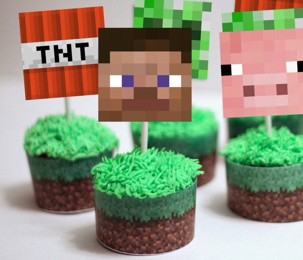 Minecraft Cupcake Wrappers, Minecraft Party, Instant Download, Printable