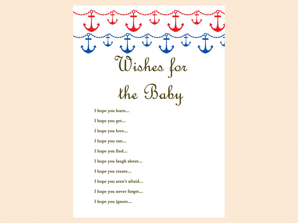 Red and Blue Nautical Baby Shower Games - Magical Printable