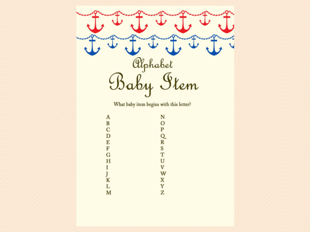 Beach Nautical Baby Shower Game Package - Magical Printable