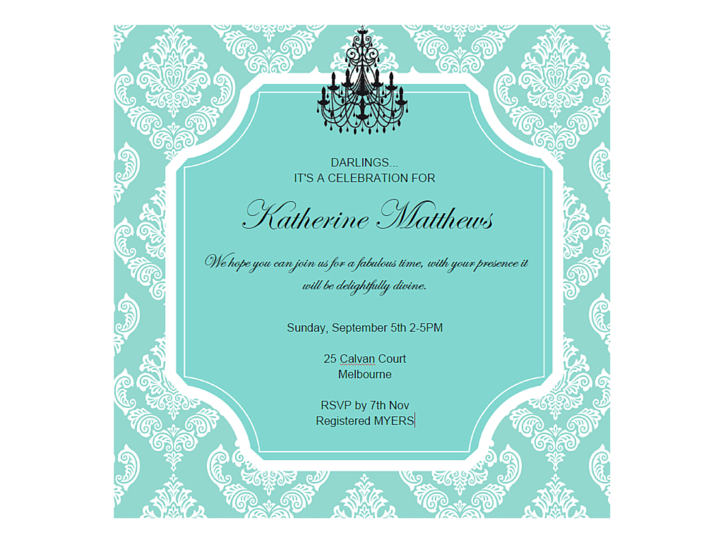 Editable Tiffany Invitations Magical Printable