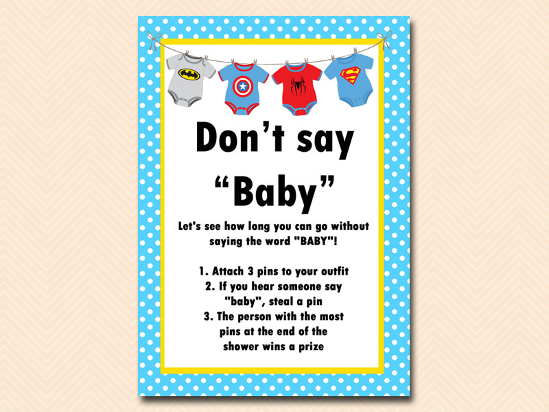 Superhero Baby Shower Printable - Magical Printable