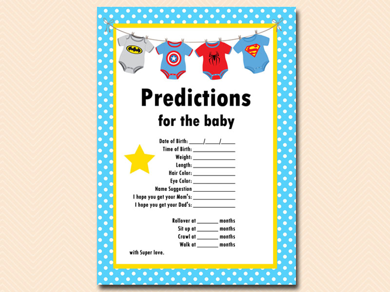 Superhero Baby Shower Printable - Magical Printable