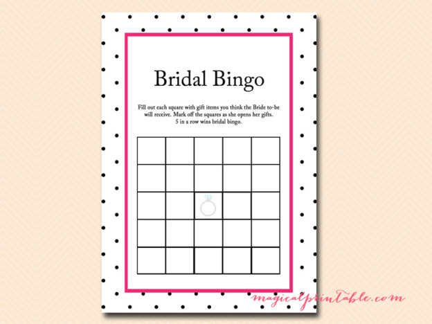Kate Spade Inspired Hot Pink, Dots Bridal Shower Games