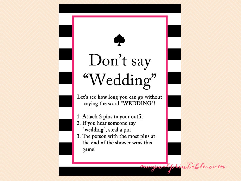 Kate Spade Inspired Bridal Shower Games - Magical Printable