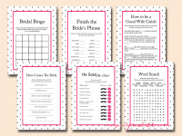 Kate Spade Inspired Hot Pink, Dots Bridal Shower Games