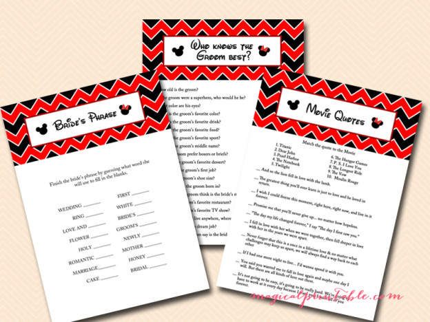 Disney Bridal Shower Game Pack - Magical Printable