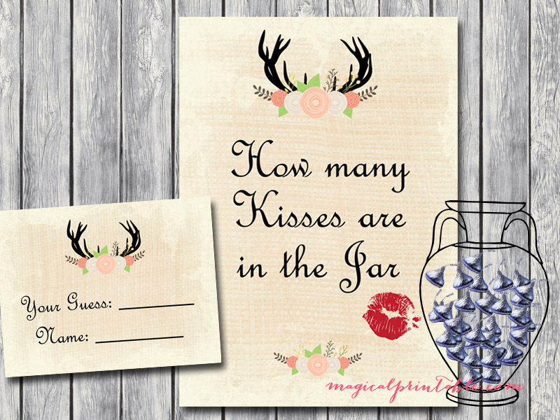 how many kisses are in the jar - Magical Printable