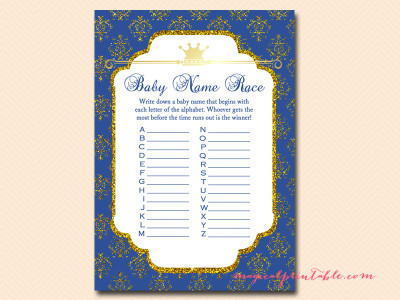 Royal Prince Baby Shower Game Pack - Magical Printable