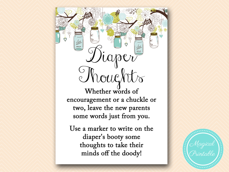 Mason Jars Baby Shower Game Package Magical Printable
