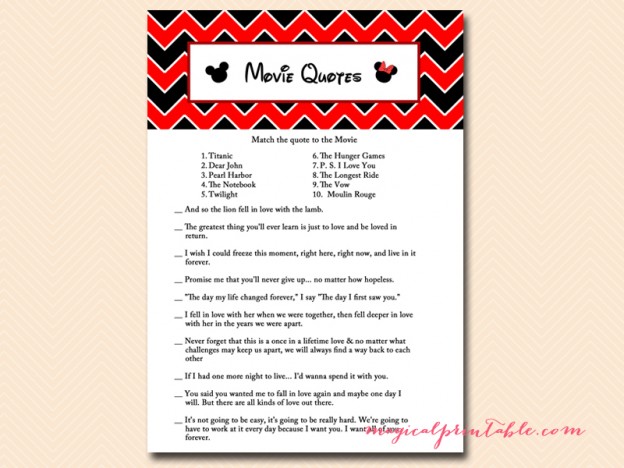 Disney Bridal Shower Game Pack - Magical Printable