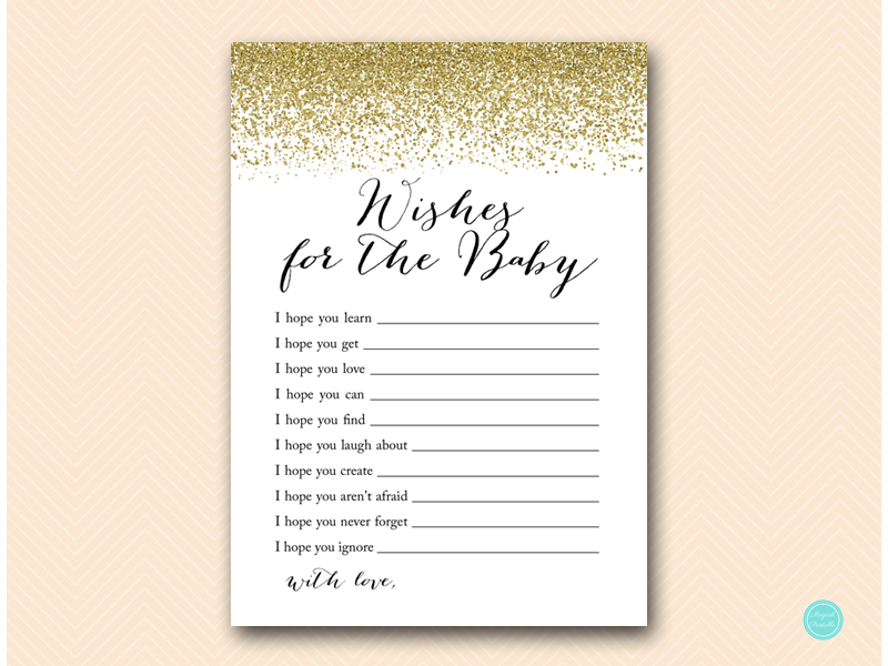 Gold Glitter Baby Shower Game Aust - Magical Printable