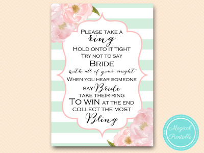 FREE Download Pink Mint take a ring, don't say bride game - Magical ...