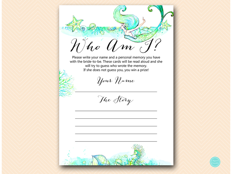 Mermaid Bridal Shower Games - Magical Printable