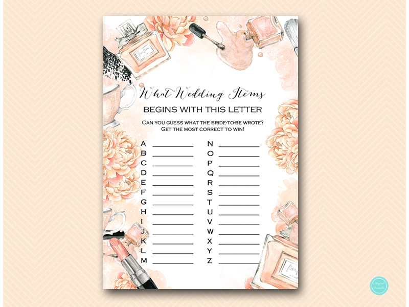 Fashion Beauty Bridal Shower Games Package Magical Printable