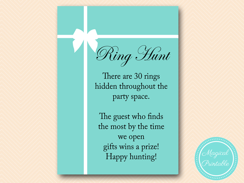 FREE Download Tiffany Bridal Shower Ring Game - Magical Printable