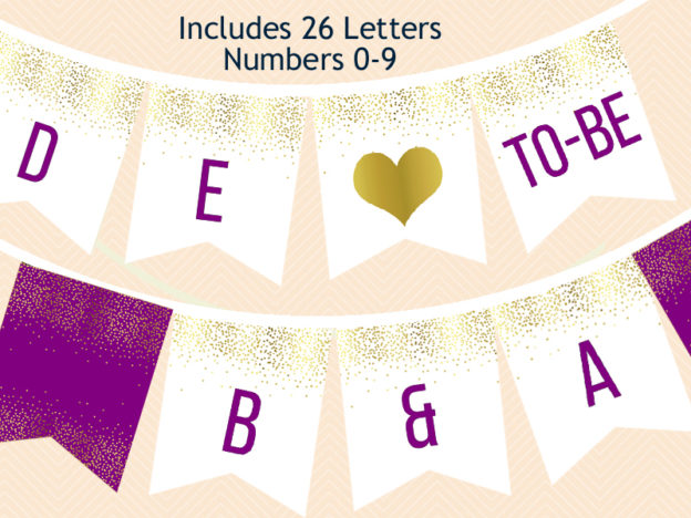Purple and Gold Banner Printable - Magical Printable