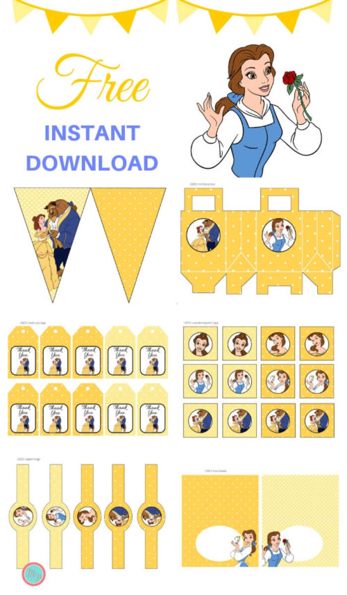 Free Beauty and The Beast Party Printable