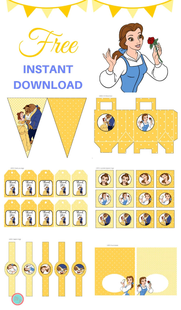 Free Beauty and the Beast Party Printable - Magical Printable