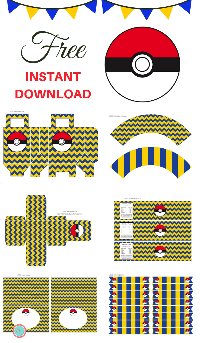 Free Pokemon Party Printable - Instant Download - Magical Printable