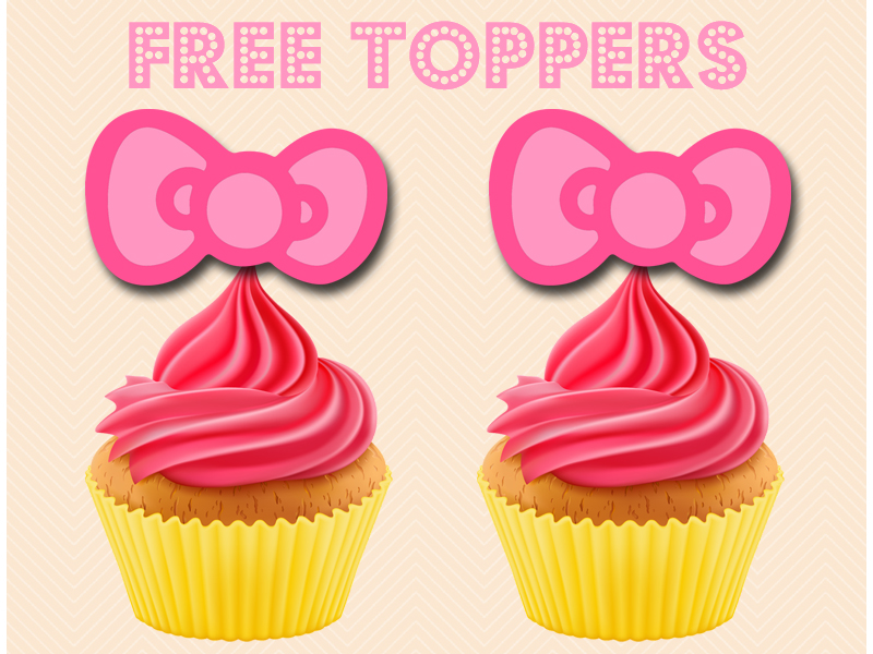 Free Pink Hello Kitty Cupcake Toppers - Magical Printable