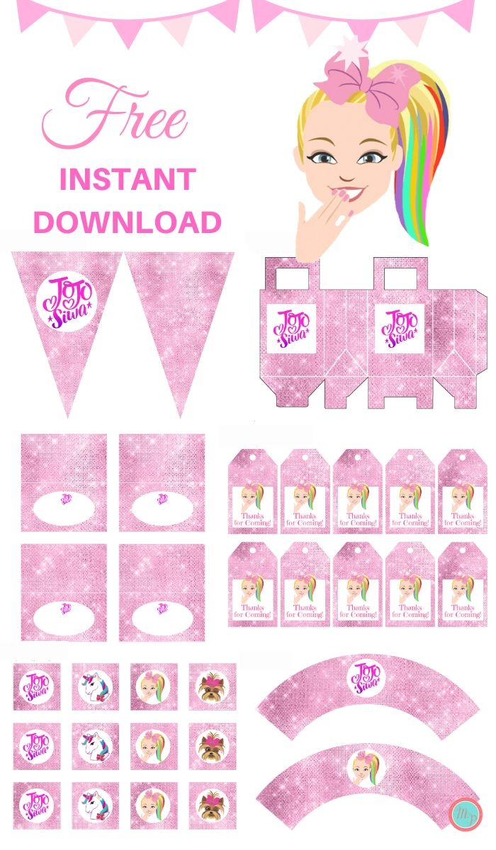 Free JoJo Siwa Party Printable - Instant Download
